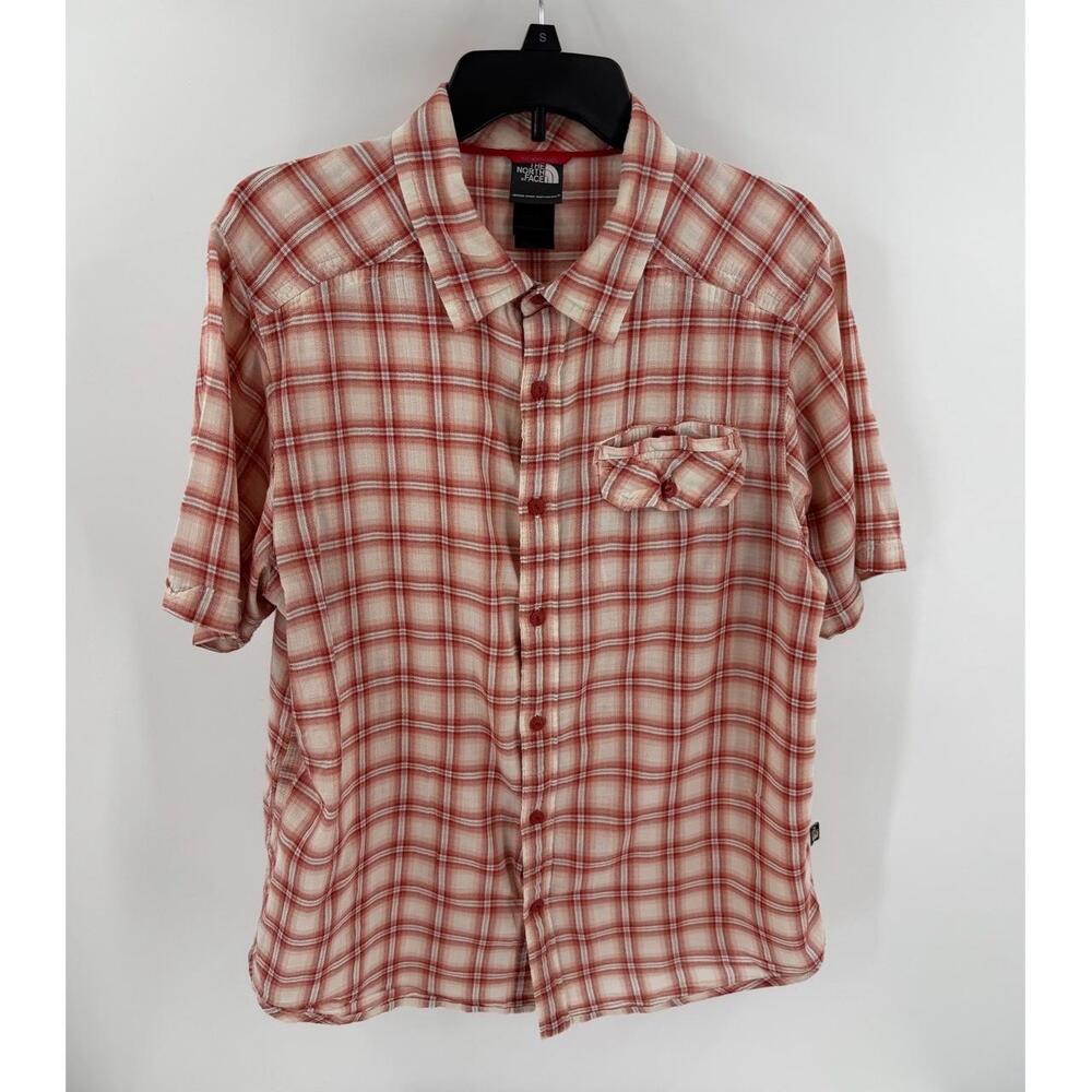 The North Face ARNE Plaid Short Sleeve Chest Pocket Casual Shirt‎ Mens Large
